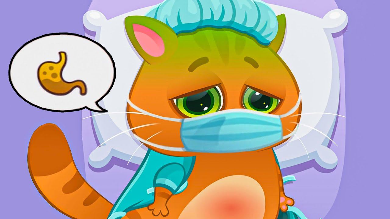 Суровый КОТИК БУБУ #80. У Бубу болит живот. Мультик ИГРА про котят на Игрули TV смотреть онлайн