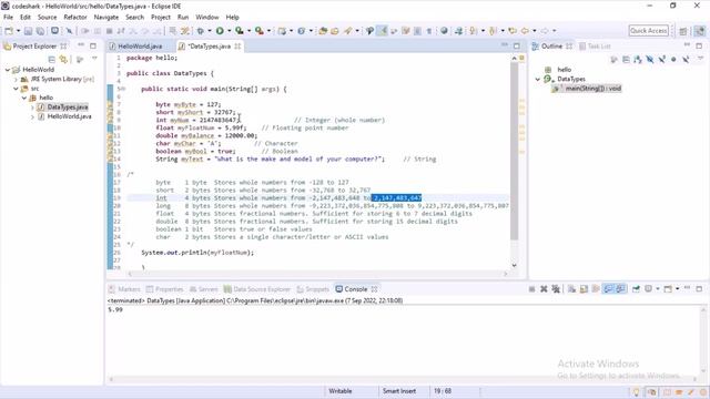 Java Data Types | Tutorial 3 смотреть онлайн