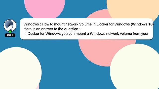 Windows : How to mount network Volume in Docker for Windows (Windows 10) смотреть онлайн