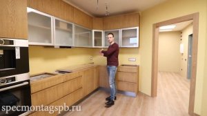 Обзор кухни с натуральными фасадами | Кухни на заказ от Спецмонтаж