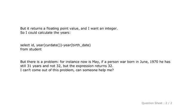 MySQL : Get difference in years between two dates in MySQL as an integer смотреть онлайн