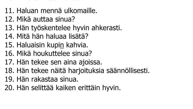 ФИНСКИЙ ЯЗЫК ДО АВТОМАТИЗМА 58 TESTI 3 OSA 1 смотреть онлайн
