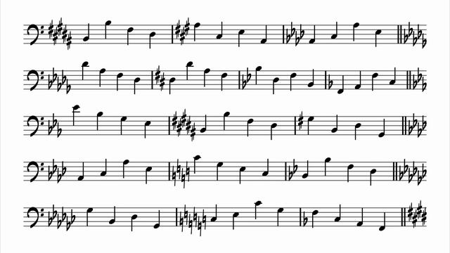 Sight Reading For Bass, Key Signatures, Major Triads, 50 BPM смотреть онлайн