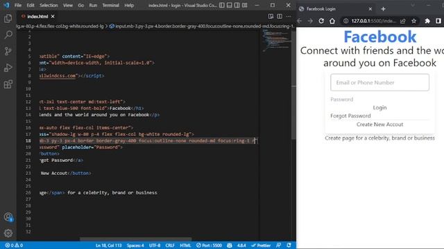 How To Create A Facebook Login Page UI Design with Tailwind CSS - No Talking смотреть онлайн