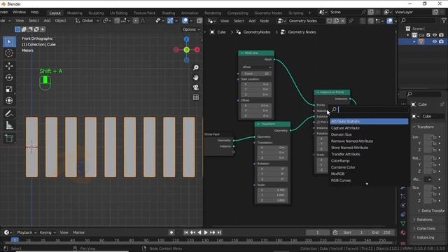Blender 3.3 - Random rotation of array object ( how to make array object in geometry nodes ) . смотреть онлайн
