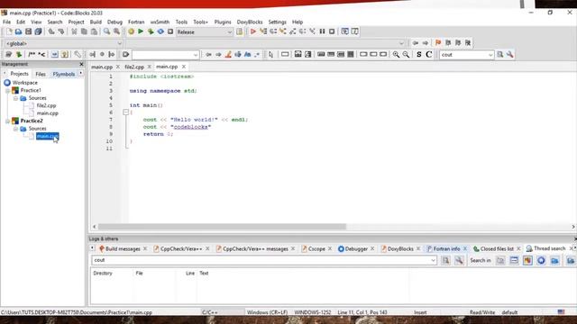 CodeBlocks Tutorial 9 - How to open a project on Codeblocks смотреть онлайн