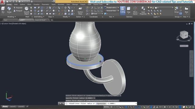 AUTOCAD 3D WALL MOUNTED LAMP MODELING AND RENDERING | AutoCAD RENDERING смотреть онлайн