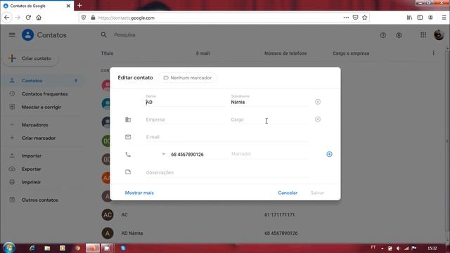 Exportando seus contatos da conta do Google para Excel смотреть онлайн