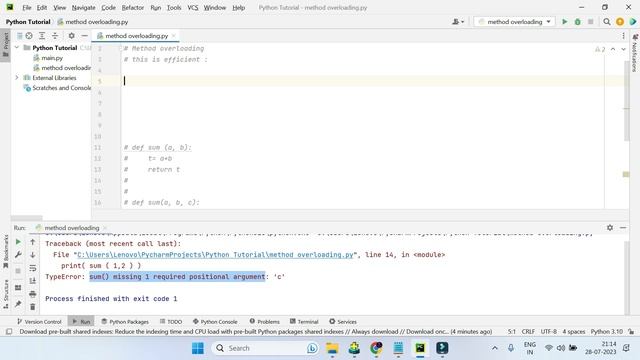 Method Overloading in Python смотреть онлайн