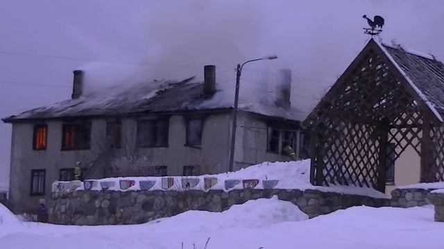 г. Сегежа, ул. Спортивная. Пожар рядом с храмом 03 марта 2016 г.