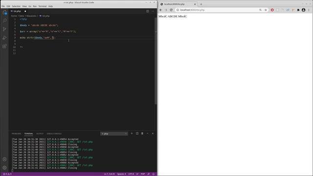PHP substr_replace strtr смотреть онлайн