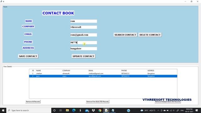 Contact Book Python GUI Project using Tkinter смотреть онлайн