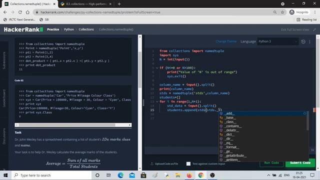 Python Programs #34: Collections.namedtuple() смотреть онлайн