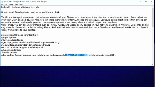 Tonido private cloud server on Ubuntu 16 смотреть онлайн