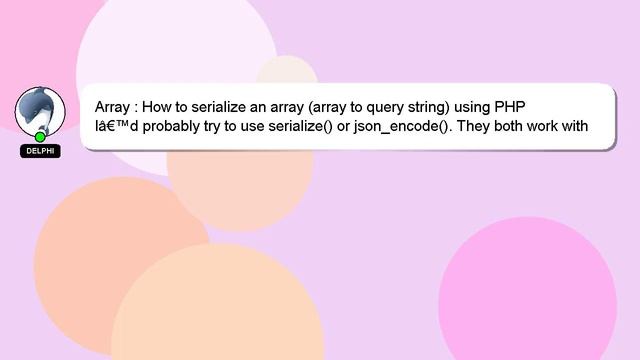 Array : How to serialize an array (array to query string) using PHP смотреть онлайн