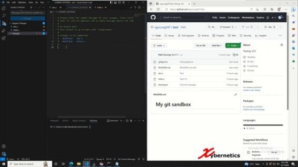 How to commit and push in git using visual studio code