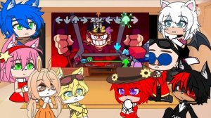Sonic Characters React To Extra Life Sonic and Friday Night Funkin Online VS Edd & Uberkids Mod