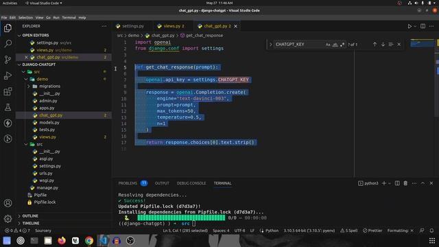 Boost Your Coding Superpowers: Develop an Intelligent ChatGPT Chatbot with Django || Code with SJ смотреть онлайн