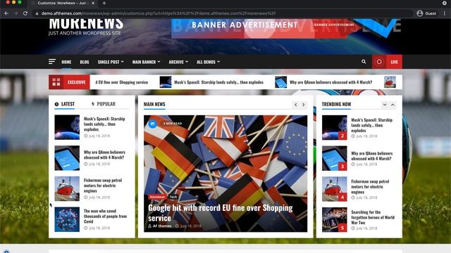 MoreNews - Header and Main Banner Options | Professional WordPress theme for blog and news website смотреть онлайн