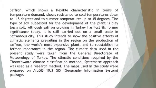 Climate Characteristics of Safranbolu Karabuk and Saffron Cultivation IJGG 63 58 69 смотреть онлайн