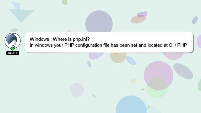 Windows : Where is php.ini? смотреть онлайн