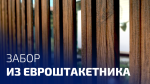 Забор из евроштакетника с покрытием под дерево "Мореный дуб"