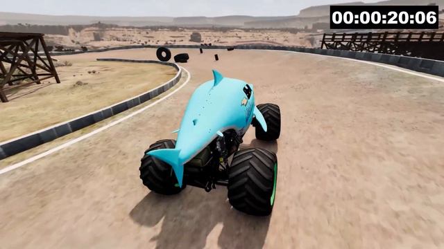 Nitro Neon Monster Jam INSANE Challenges | BeamNG Drive - Griff's Garage смотреть онлайн