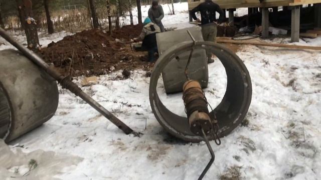 Копка камеры (септик из колец) для сброса стоков автономной канализации ТОПАС - Переславский район смотреть онлайн