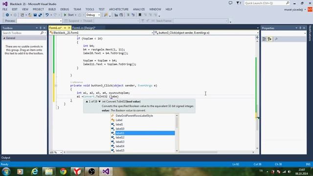 C# Ders 21 BlackJack & 21 Oyunu смотреть онлайн
