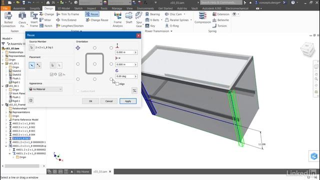 Inventor Tutorial - Reusing frame members смотреть онлайн