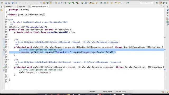 12. Session management simulation in JSP & Servlet смотреть онлайн