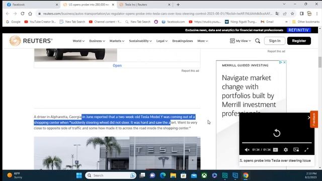 Tesla bị NHTSA điều tra 280 ngàn xe về tay lái trợ lực: Đám điên loạn chống VinFast sao câm mõm?. смотреть онлайн