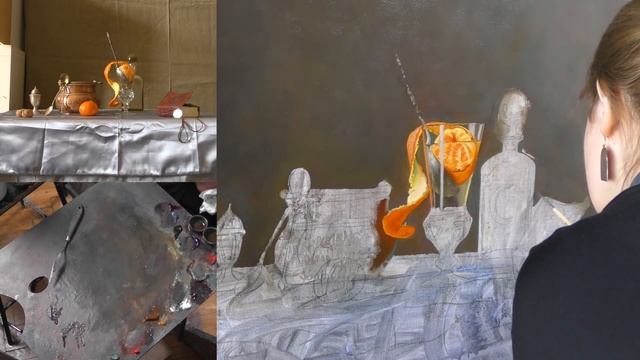 Масляная живопись. Натюрморт с мандарином. Часть 2 смотреть онлайн
