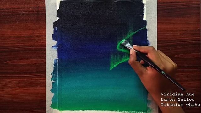 How to paint Northern lights | Simple acrylic painting for beginners | Aurora borealis смотреть онлайн