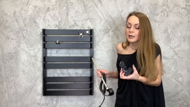 Чёрный электрический полотенцесушитель Terma Warp T 655/500 Ral 9005 SOFT SX смотреть онлайн