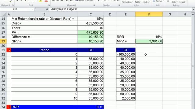 Excel Finance Class 78: NPV For Irregular Cash Flows and Time Periods XNPV, NPV and PV functions. смотреть онлайн