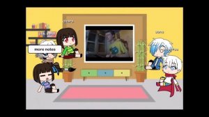 Underatle chracters and ink sans reacting rush E but played by a real person