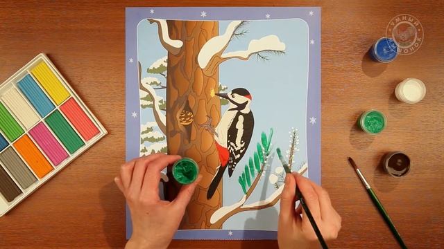 Времена года. Зима 5+ 11 Задание для детей "Дятел" смотреть онлайн