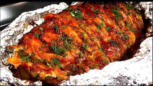 Свинина в духовке. Свинина в фольге. Мясо Книжка рецепт. смотреть онлайн