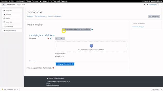 JSXGraph Moodle Plugin – Installation смотреть онлайн