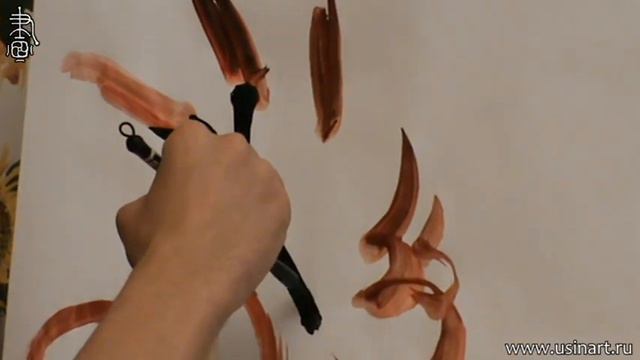 Обучение рисования Лилии при помощи живописи у-син. Урок 5 _Рисуем Лилию скорописью смотреть онлайн