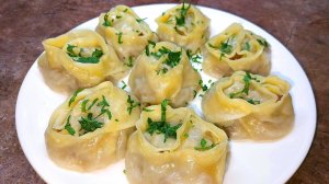 Сочные манты с фаршем и картошкой. Очень просто, быстро и вкусно!