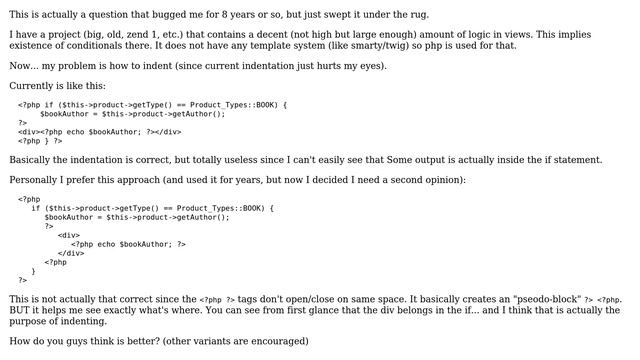 Code Review: php inside html indent style смотреть онлайн