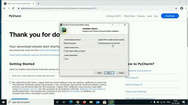 Install Python 3.9 and PyCharm on Windows 10 |