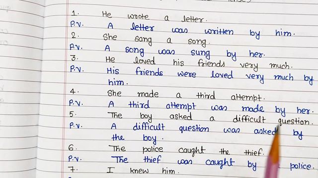 Change the Voice from Active to Passive with Examples(Simple Past Tense) смотреть онлайн