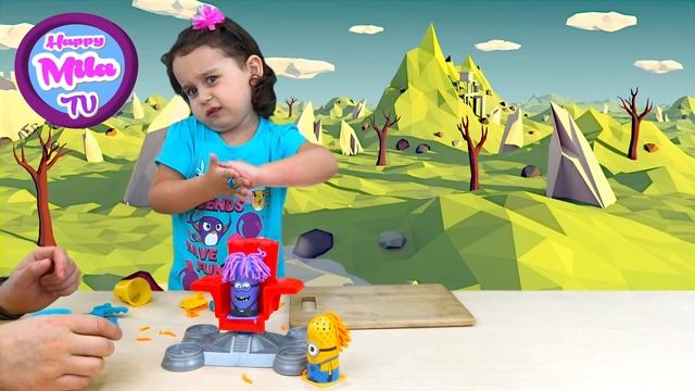 Play Doh Minions Disguise Lab from Despicable Me Cartoon funny hairstyle modeling | HappyMilaTV #18 смотреть онлайн