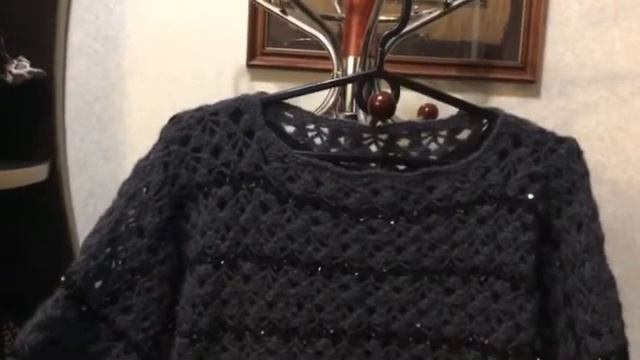 Джемпер крючком с полосками из люстрозы смотреть онлайн