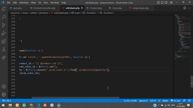 Laravel 9 Ecommerce - Part 14: Edit, Update, Delete Product Color with Quantity using Ajax Laravel смотреть онлайн