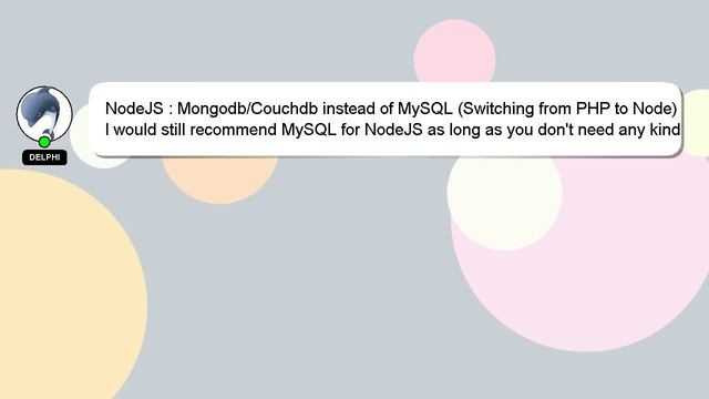 NodeJS : Mongodb/Couchdb instead of MySQL (Switching from PHP to Node) смотреть онлайн