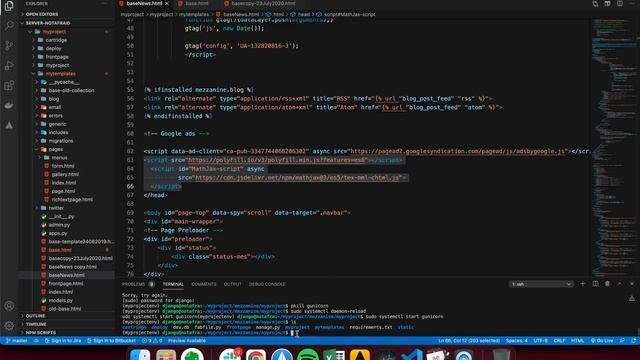 How to install script of Latex MathJax into Mezzanine django framework смотреть онлайн